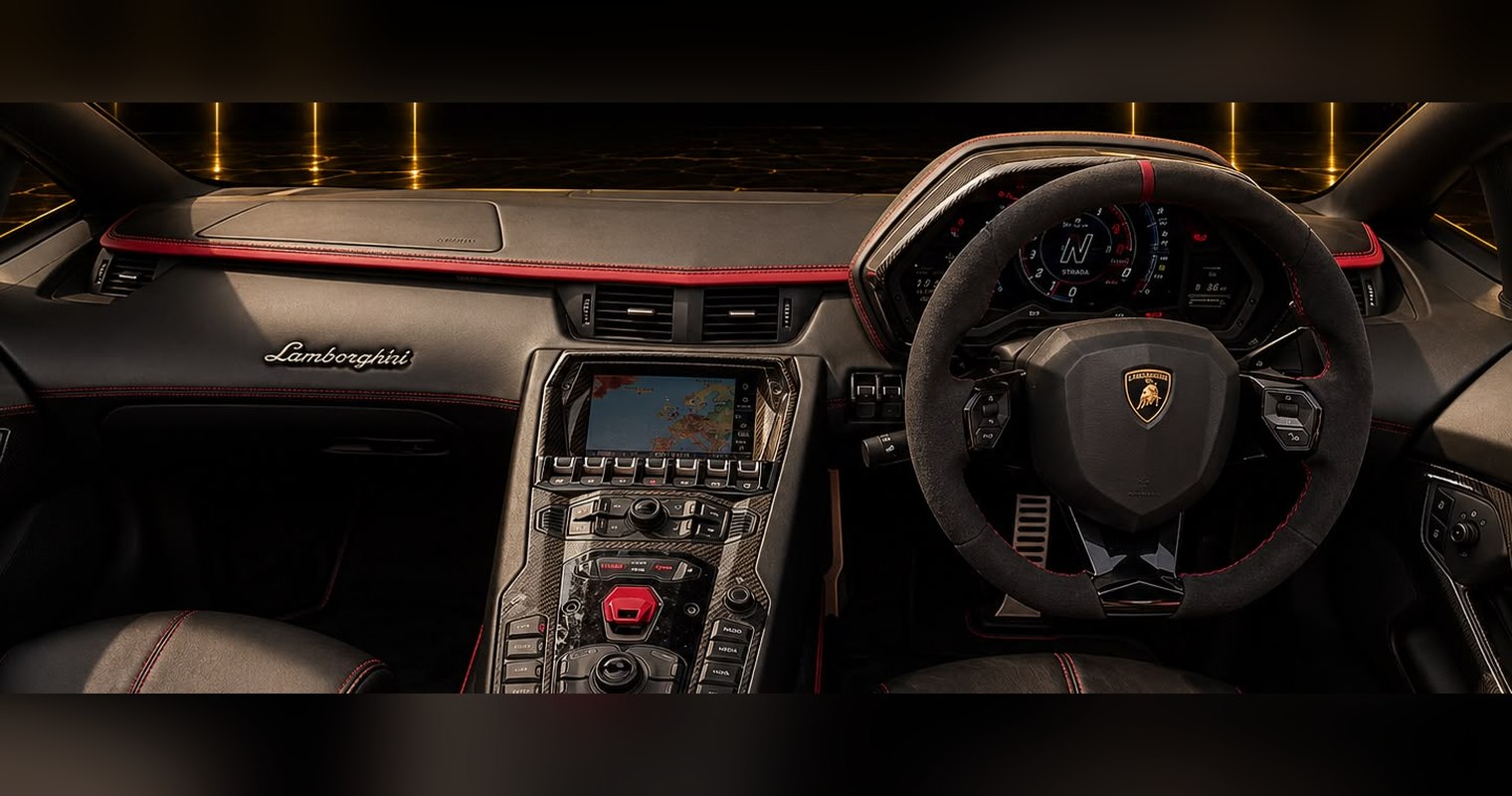 Lamborghini Aventador S LP 740-4 Roadster interior and dashboard