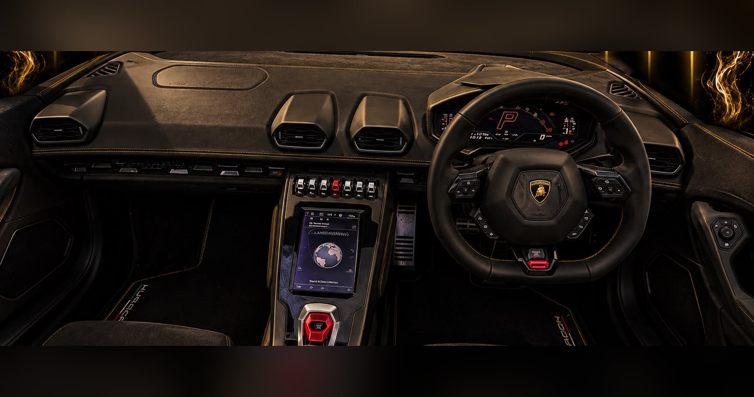 Lamborghini Huracán Evo LP 640-4 Spyder interior and dashboard