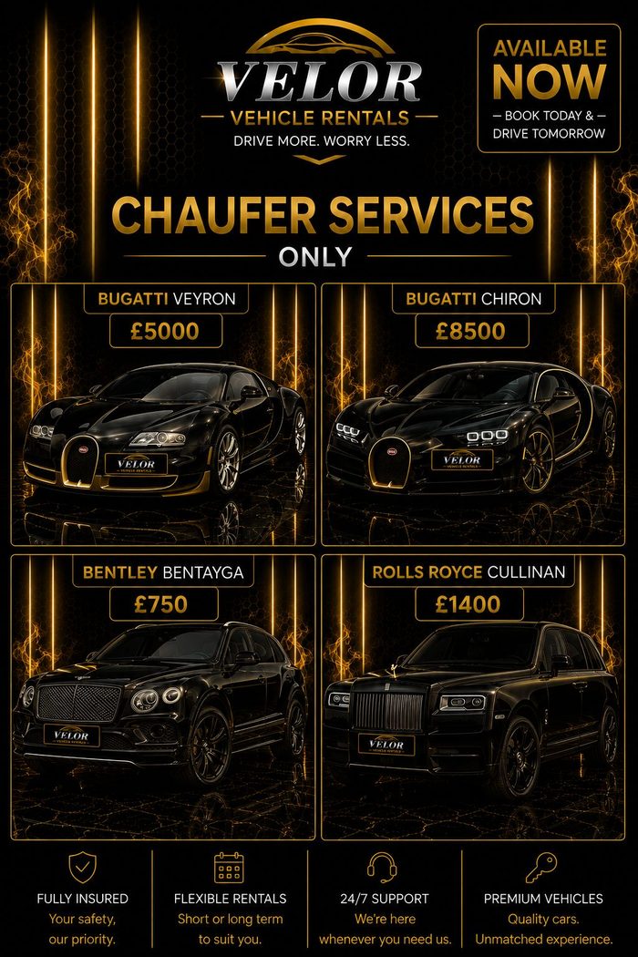 Velor Bugatti and Rolls-Royce chauffeur service