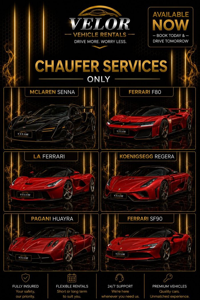 Velor hypercar chauffeur service
